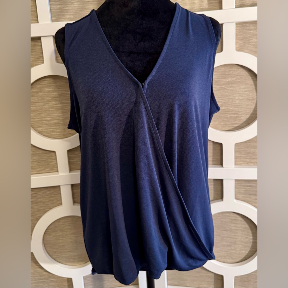 BANANA REPUBLIC “Navy Blue” Draped Sleeveless Top, SZ-M